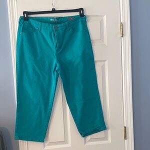 Style & Co Teal Cropped denim